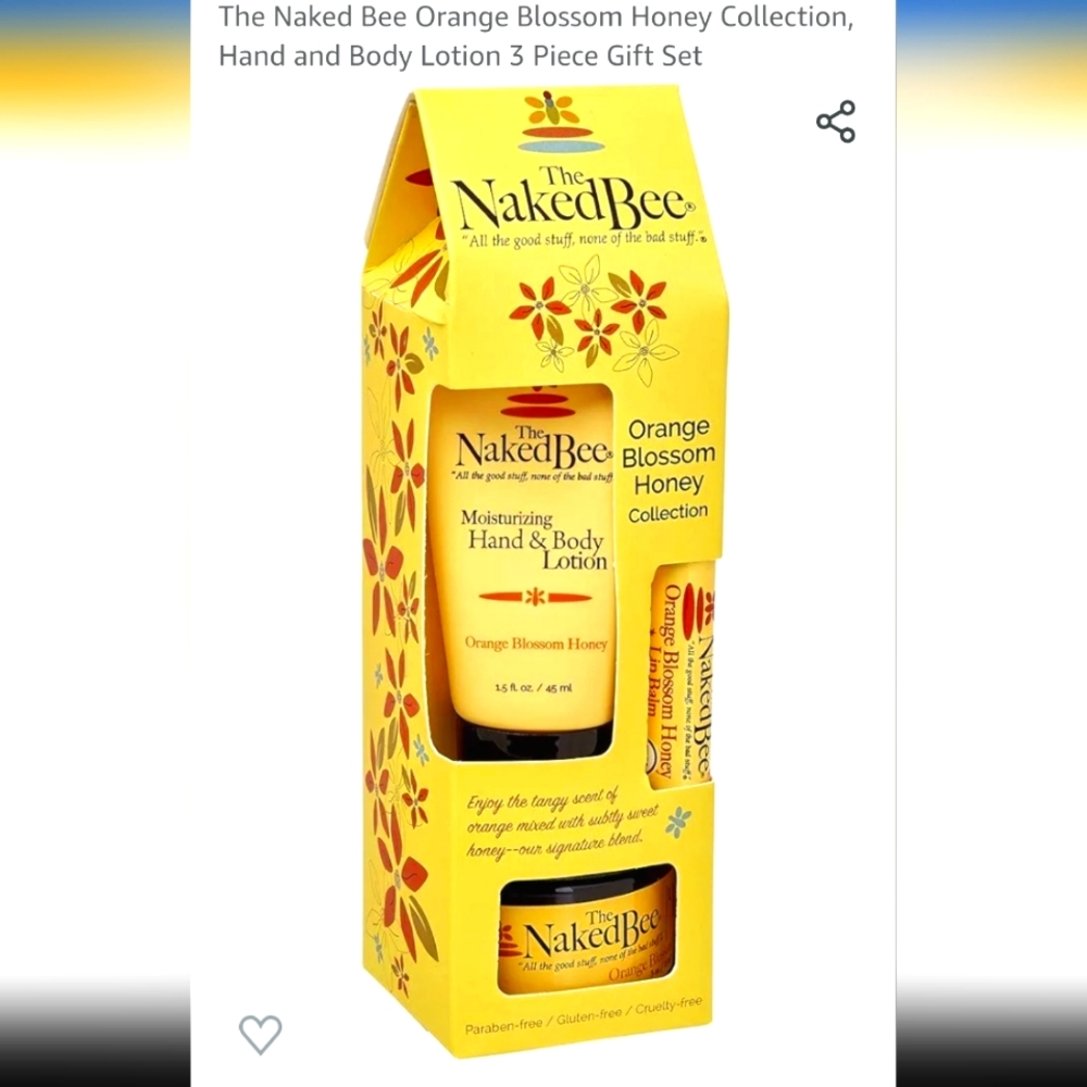 Naked Bee 3 piece gift Set  orange blossom honey collection